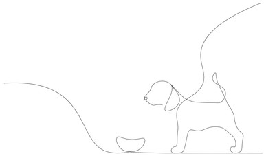 Beagle line draw, vector illustration