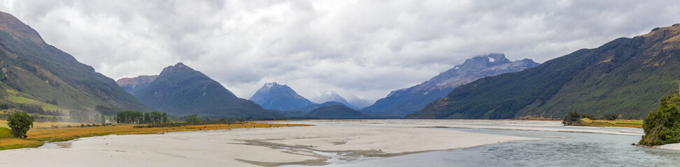 view of northern end of Lake Wakatipu in the South Island , New Zealand