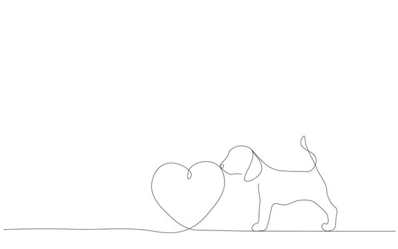 recommend clip art: Puppy beagle dog love, vector illustration