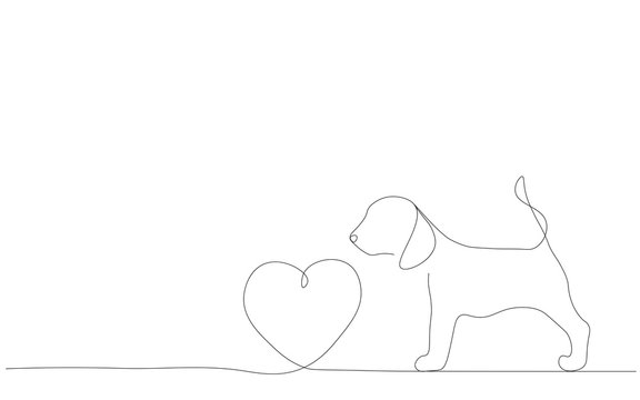 Puppy beagle love, vector illustration