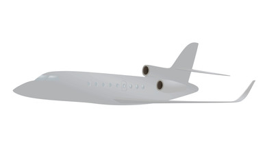 Grey small airplane. vector illustration