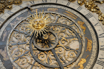 France, Rhone-Alpes, Lyon. Lyon astronomical clock, Cathedrale Saint-Jean-Baptiste