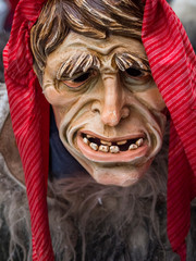 Krampuslauf or Perchtenlauf during advent in Munich, an old tradition taking place during Christmas in the Bavarian Alps, Austria and South Tyrol, Germany.