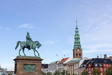 Fototapeta premium Statue of King Frederik VII. Christiansborg. Danish Parliament. Copenhagen. Denmark.