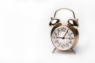 old alarm clock isolated on white background, design