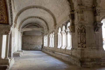 Fototapeta na wymiar France, Arles, Abbey of Saint Peter of Montmajour, Benedictine order, established in 949 AD. Cloister area.