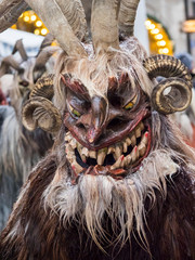 Krampuslauf or Perchtenlauf during advent in Munich, an old tradition taking place during Christmas...