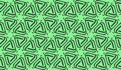 Modern pattern with curved line. Triangles, line, geometric elements. Vector illustration. Design for flyer, wallpaper, presentation, paper. Green colored