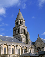 Fototapeta na wymiar France, Poitiers. Notre-Dame La Grande in Poitiers, Dept. Vienne in France, dates from the 12th century.
