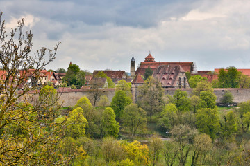 Fototapeta na wymiar Germany, Rothenburg ob der Tauber, Distant View of Rothenburg ob der Tauber