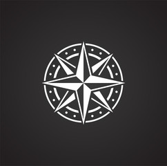 Windrose icon on background for graphic and web design. Simple illustration. Internet concept symbol for website button or mobile app.