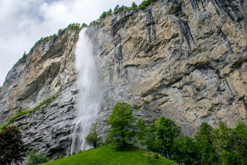 Staubbach fall in Lauterbrunnen valley, Switzerland