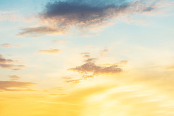 Beautiful sunset, sky with clouds, abstract background