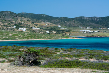 Despotiko, an uninhabited island in the southwest of Antiparos, place of great archaeological importance, Southern Aegean Sea, Greece.