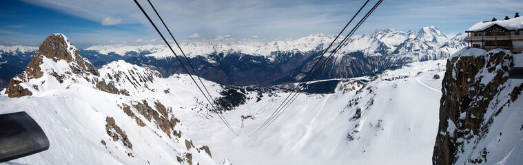 panorama nice mountain view of the alps