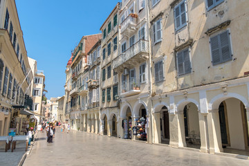 Fototapeta na wymiar Shopping area, Old Town, Corfu, Greece, Europe