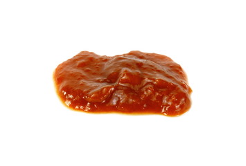 Obraz premium Sweet jam on white background. Apricot Fruit Spread.