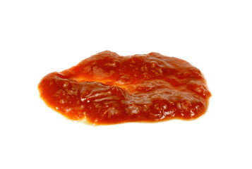 Obraz premium Sweet jam on white background. Apricot Fruit Spread.