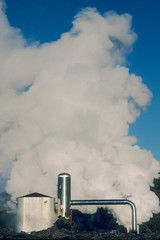 Iceland, Krafla Thermal area, Mvvatn area, active geothermal power plant.