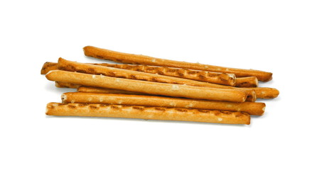 Closeup of a pile of pretzel sticks. 