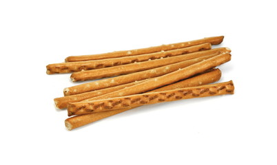 Closeup of a pile of pretzel sticks. 