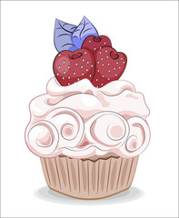 cupcake with strawberry