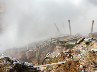 Geothermal area Gunnuhver, Reykjanes peninsula during fall.