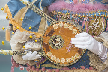 Venice, Italy. Carnival with models dressed in costumes and masks