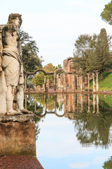 Obraz premium Italy, Lazio, Tivoli. Hadrian's Villa, UNESCO World Heritage Site. The Canopus.