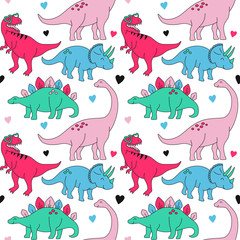 Dinosaurs cartoon cute pattern vector illusration