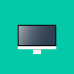 Computer monitor. Vector illustration in flat style