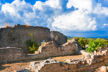 Temple of the Acropolis on the Capitoline Hill, Roman town of Cosa, Ansedonia, Grosseto province,...