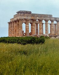Fototapeta premium Italy, Sicily, Selinunte. The Greek Temples, such as this one at Selinunte, are one of the most important historical site on Sicily, Italy.
