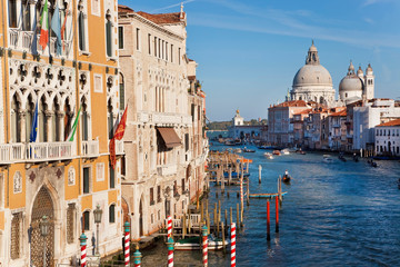 View of the Grand Canal from the Ponte dell'Accademia, Venice, Italy,