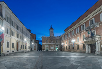 Fototapeta na wymiar Italy, Ravenna, Piazza del Popolo at Dawn