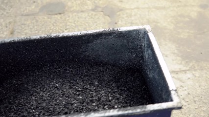 Different regrind polymers after milled in a shredder for recycling process