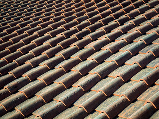 Tile roof in town of Panzano