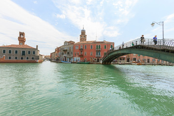 Fototapeta na wymiar Bridge over Canal. Murano. Venice. Italy.