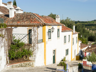 Historic small town Obidos with a medieval old town. Tourist attraction north of Lisboa, Portugal