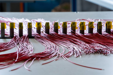 stranded wires on the table red colour