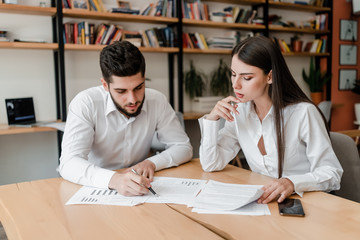 people working in the office  during meeting
