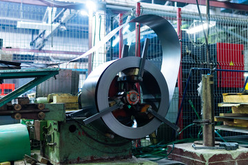 Metal round roll of galvanized stainless steel sheet, industrial metalwork machinery manufacturing