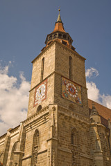 Fototapeta na wymiar 13th Century Black Church, Baroque Old Town of Brasov, Romania, Eastern Europe