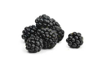 Fresh, delicious blackberry isolated on white background