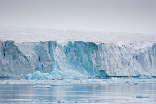 Norway. Svalbard. Nordaustlandet Island. Brasvelbreen. Austfonna Ice cap, second largest in the northern hemisphere.