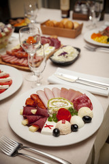 appetizer on the table served for four