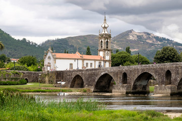 Portugal, Ponte de Lima. Oldest city in Portugal. It is named for a long medieval bridge that runs across the Lima River. 18th C. Sao Francisco church.