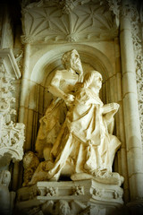Fototapeta premium Portugal, Belem. Jeronimos Monastery. Statuary inside Jeronimos Monastery, UNESCO World Heritage Site.
