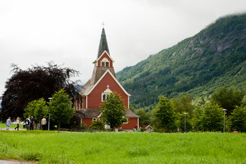 Fototapeta na wymiar New Olden Church. Olden. Norway.