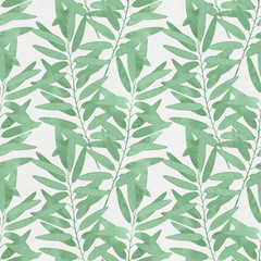 Watercolour seamless botanical pattern. Hand painted artistic ornament for creative design of posters, cards, banners, invitations, cloths, prints and wallpapers. Mixed media art. Paper background.